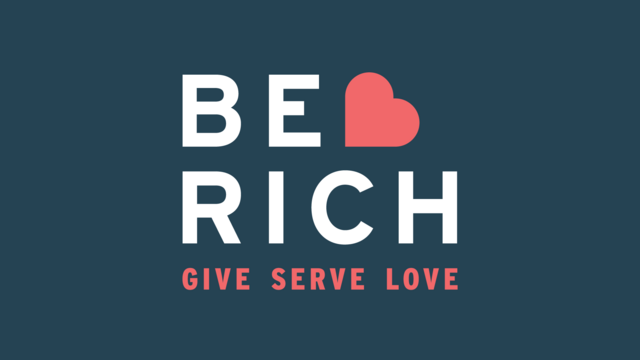 Large version Be Rich dark logo with Give Serve Love Subtitle 