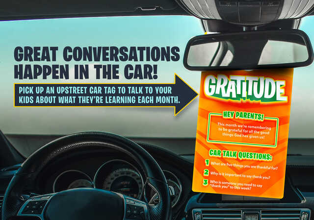 upstreet gratitude car tag with car talk questions